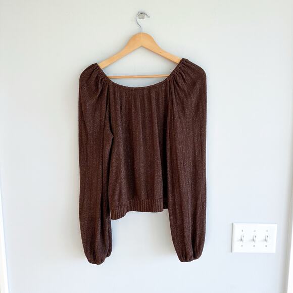 Project Social T Piece of My Heart Textured Button Front Cardigan Brown M - Picture 5 of 10